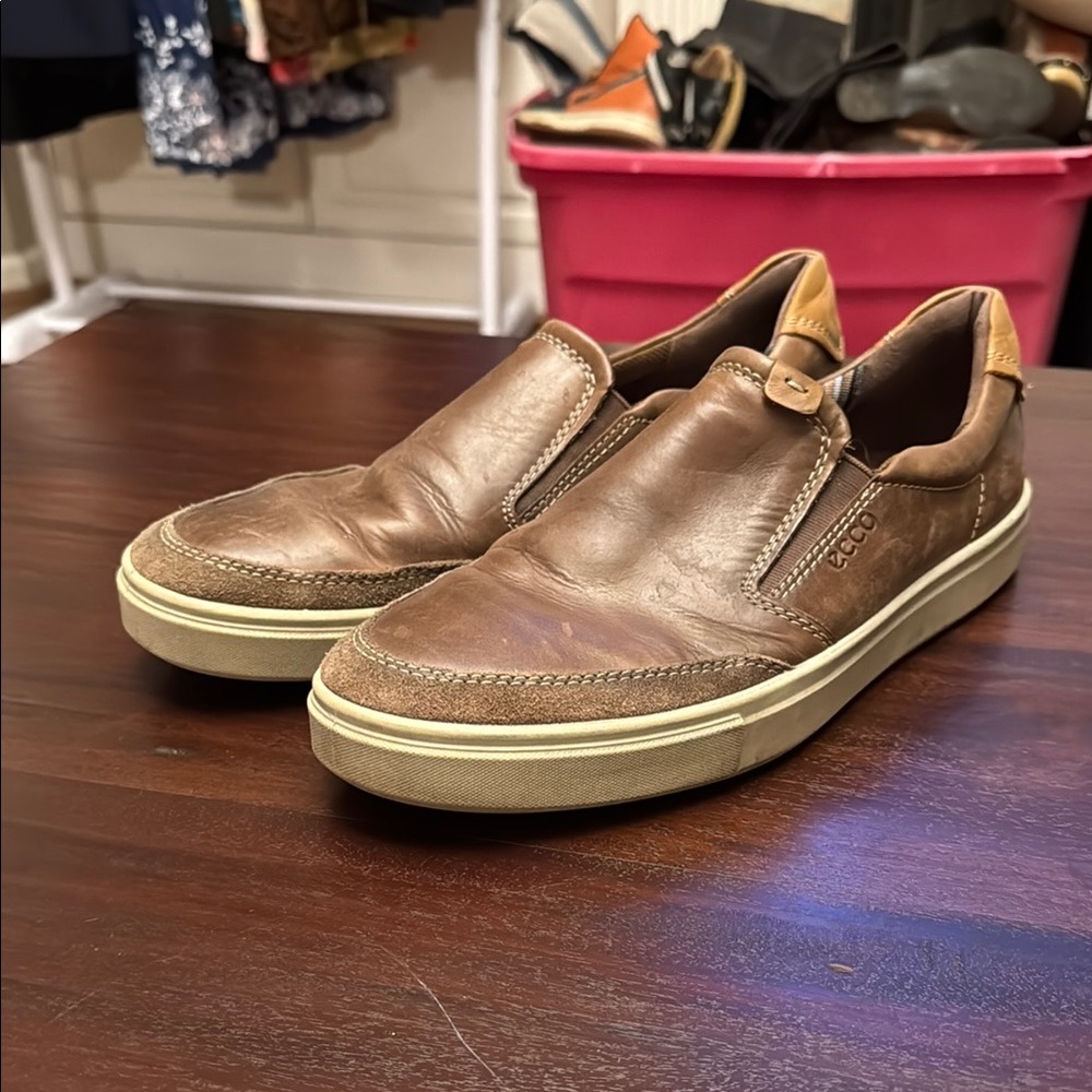 Ecco brown Kyle slip on men’s sneakers size 45